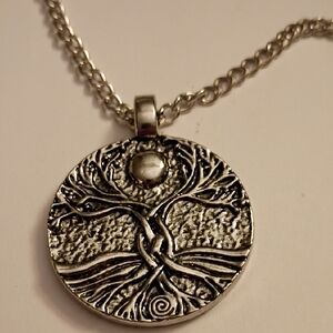 Intricate Silver Tree Pendant Necklace
